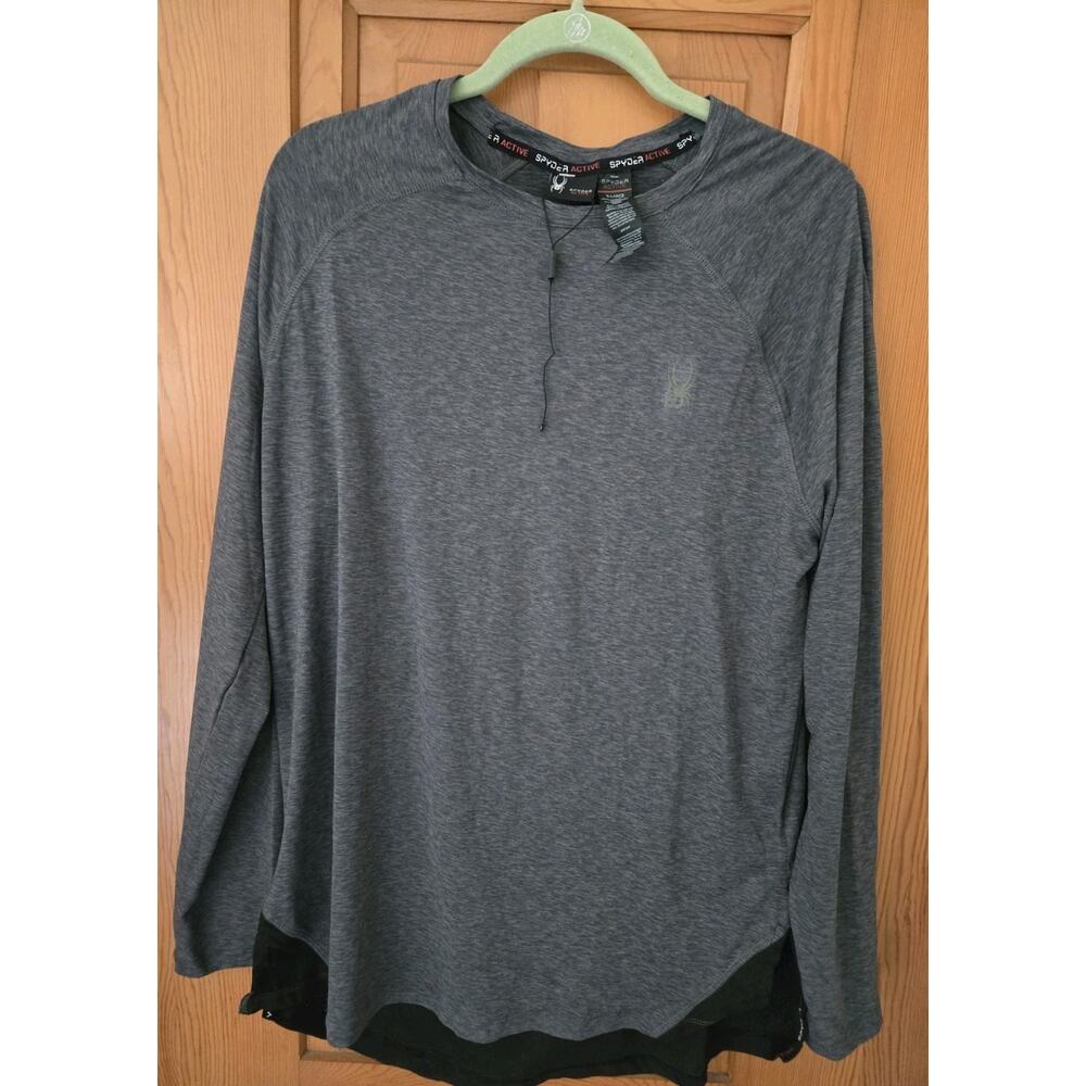 Spyder Active Shirt Womens XL charcoal Long Sleeve Outdoors Athletic Ladies